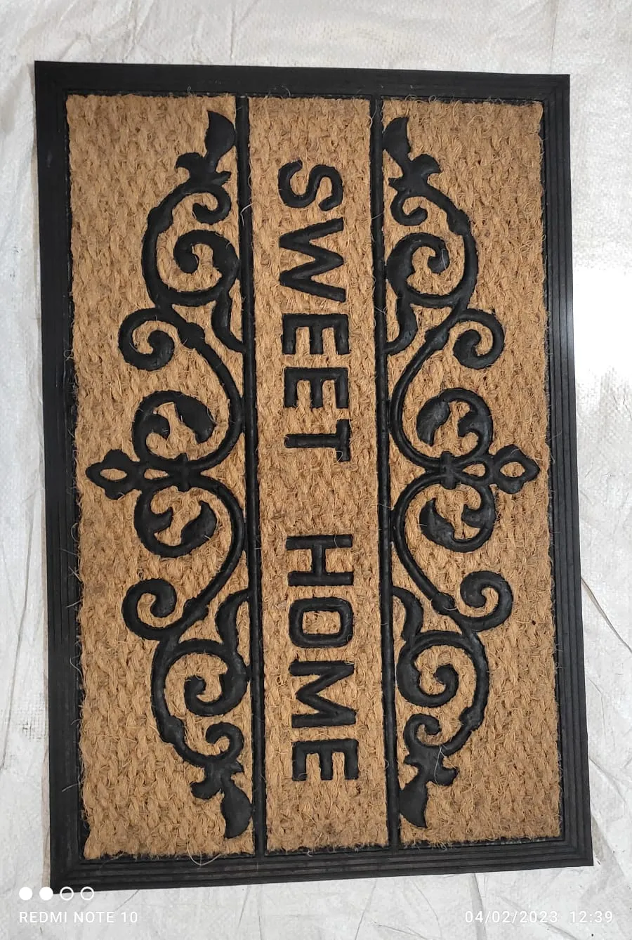 Capacho Sweet Home vertical com arabescos