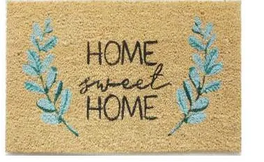 Capacho Home sweet Home com ramos azuis