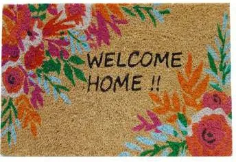 Capacho Welcome Home!! com flores