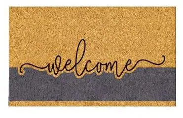 Capacho Welcome com faixa cinza