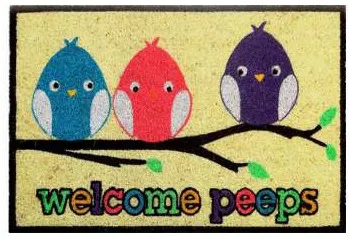 Capacho Welcome peeps com passarinhos