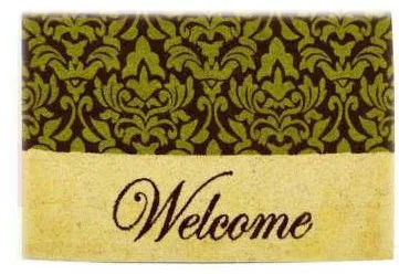 Capacho Welcome com faixa adamascada