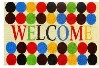 Capacho Welcome com bolas coloridas