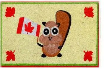 Capacho castor com bandeira do Canadá