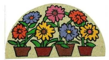 Capacho meia-lua vasos de flores