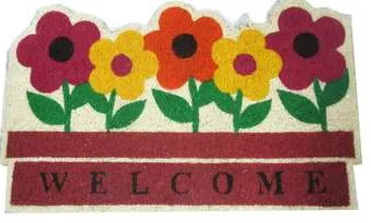 Capacho recortado flores Welcome