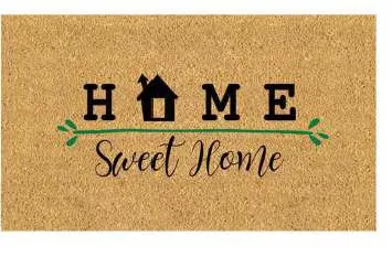 Capacho Home Sweet Home com casinha e ramo