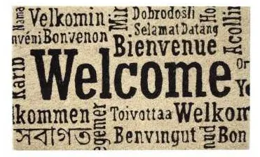 Capacho Welcome em vários idiomas