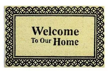 Capacho Welcome to our Home com borda trabalhada
