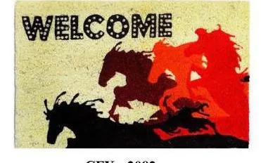 Capacho Welcome com cavalos