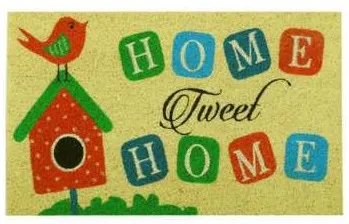 Capacho Home sweet Home com casinha de passarinho