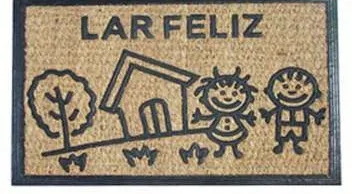 Capacho Lar feliz com casinha e crianças