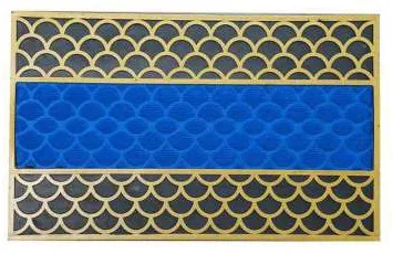 Capacho emborrachado escamas com faixa azul