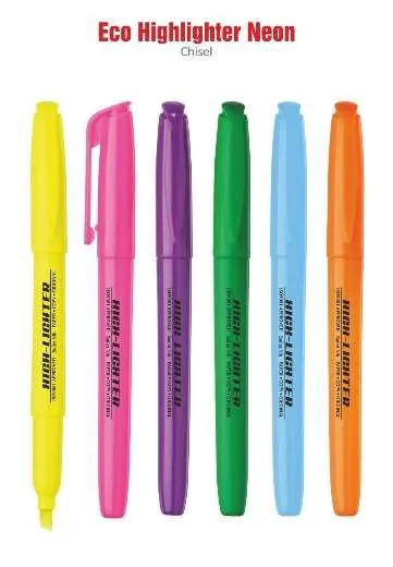 Marca-texto fino neon e pastel