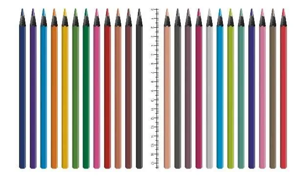 Lápis de cor duas cartelas de cores