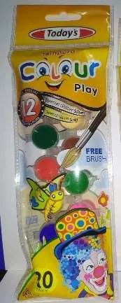 Tinta em pastilhas com pincel cartela maior