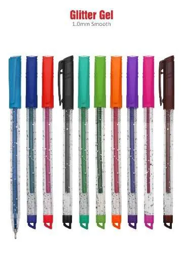 Caneta gel com glitter