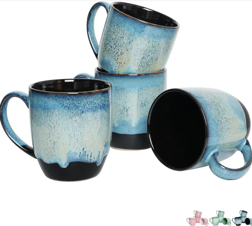 Caneca Double Reactive 320 ml bojuda com esmalte escorrido