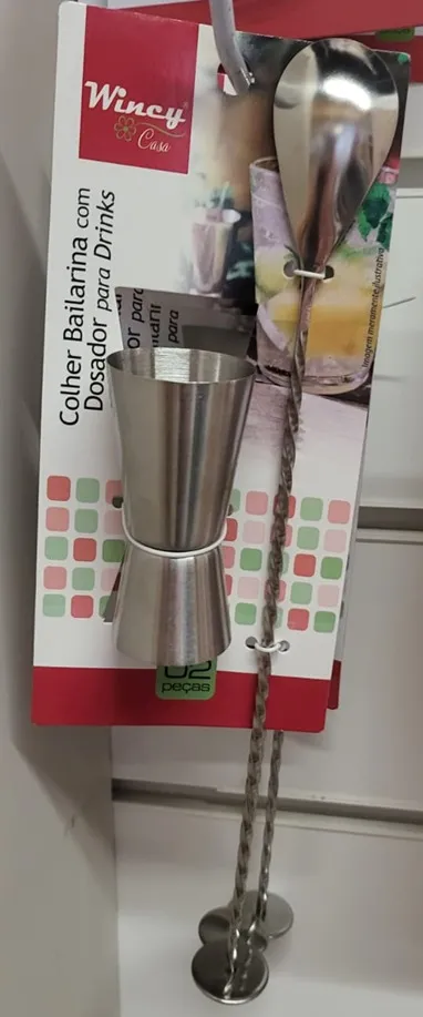 Colher bailarina com dosador para drinks em inox