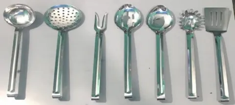 Kit de utensílios de cozinha 7 peças com cabo em inox