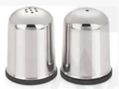 Saleiro e pimenteiro com base preta em inox