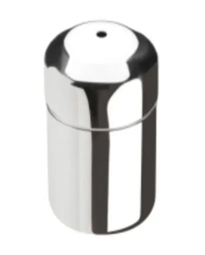 Polvilhador cilíndrico com tampa abaulada em inox