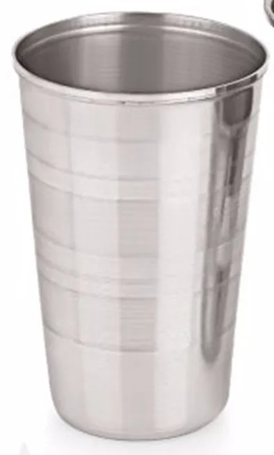Copo com frisos espelhado em inox