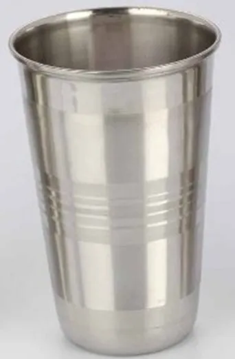 Copo com frisos acetinado em inox