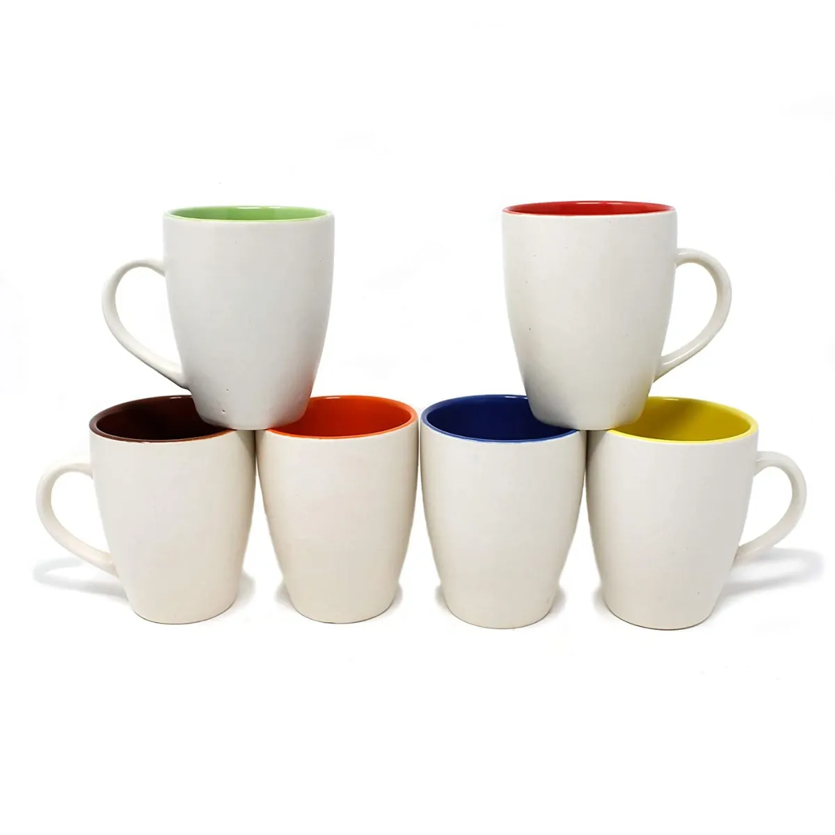 Caneca branca com interior colorido
