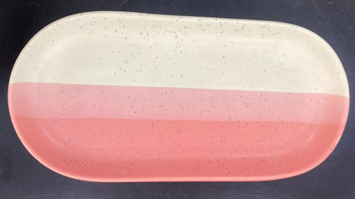 Travessa oval três tons rosa
