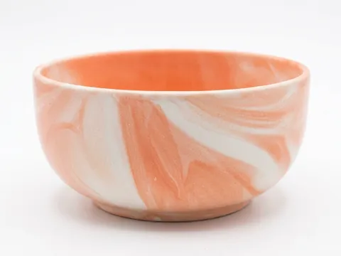 Bowl marmorizado fosco coral