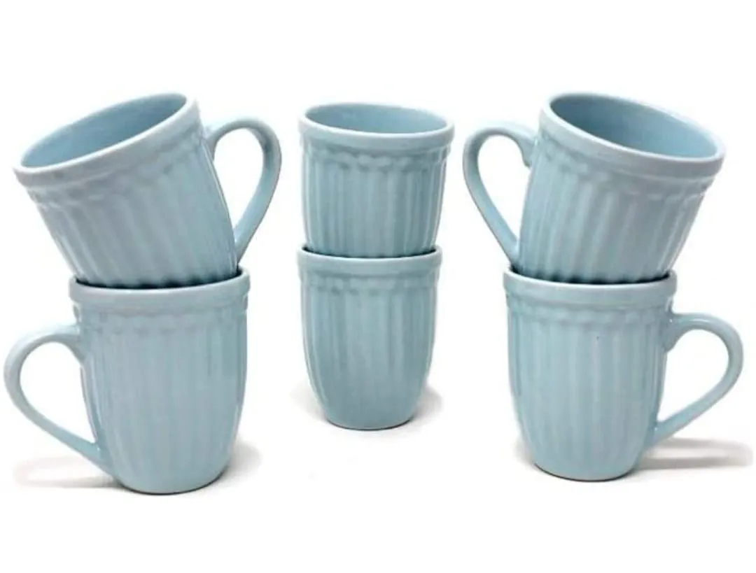 Caneca canelada azul-claro