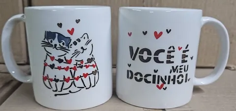 Caneca pintada à mão gatinhos "Você é meu docinho"