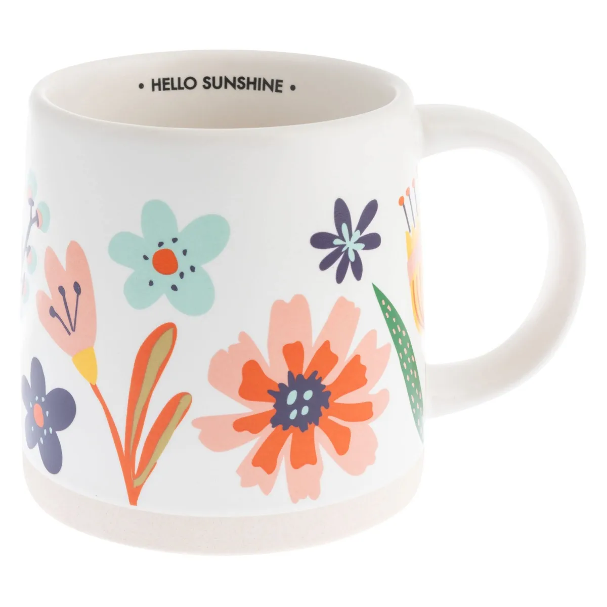 Caneca pintada à mão floral "Hello Sunshine"