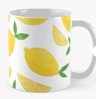 Caneca pintada à mão com limões-sicilianos