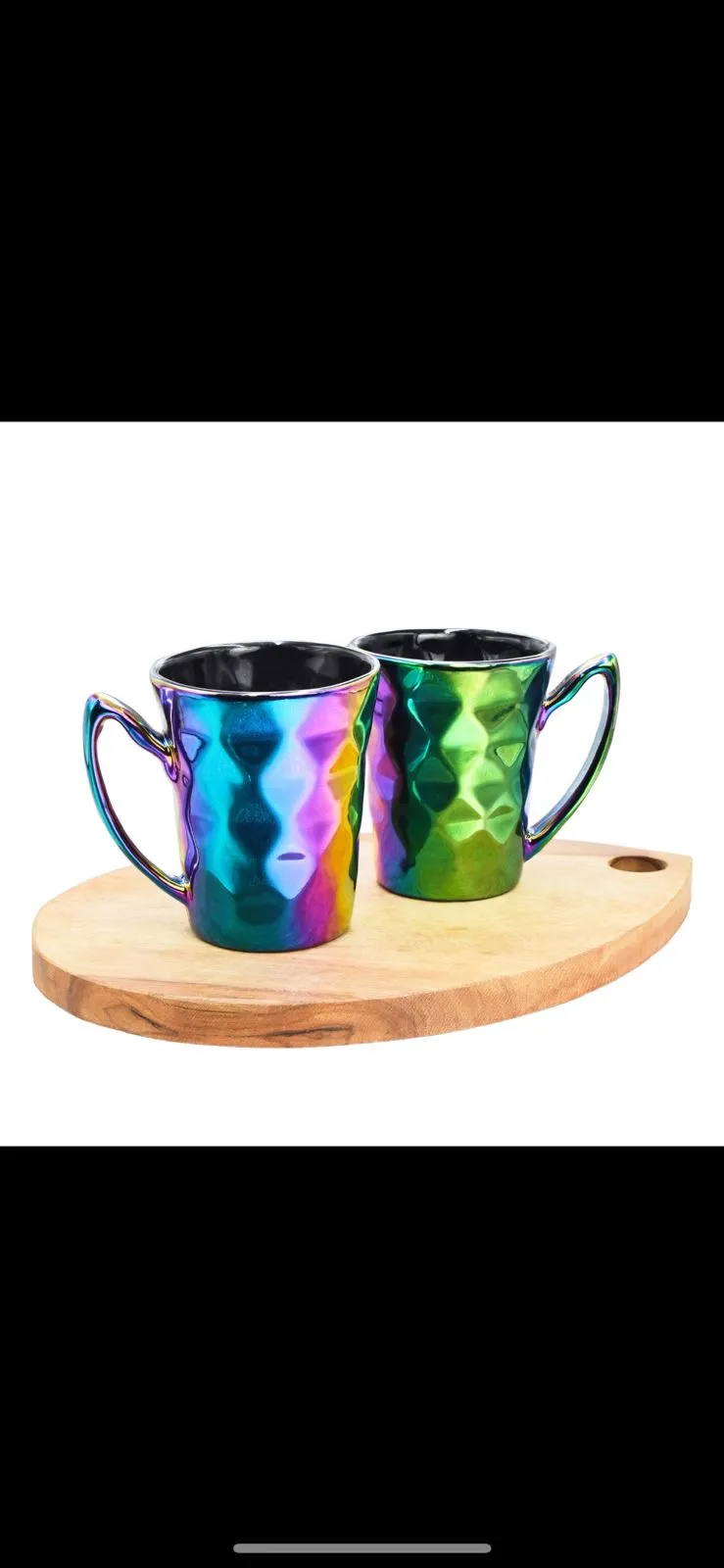 Caneca cônica furta-cor facetada