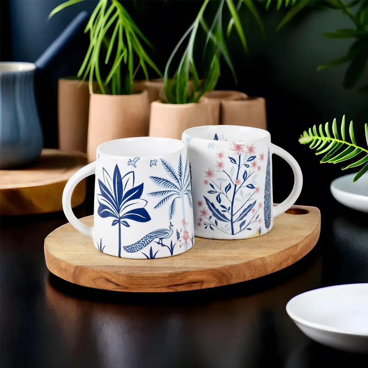 Caneca com estampa botânica