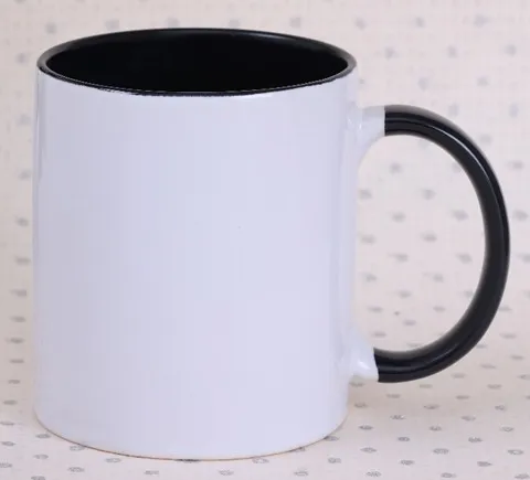 Caneca para sublimação 330 ml com interior e alça em C coloridos